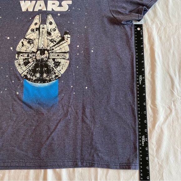 Star Wars T-Shirt Men’s Size Large Dark Blue Millennium Falcon Graphic Tee - Picture 10 of 10